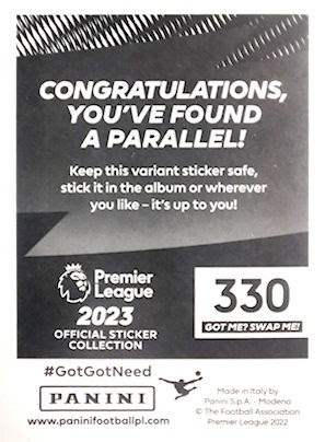 Elite Sticker parallel สติกเกอร์คู่ขนานใหม่ของชุดพรีเมียร์ลีก อังกฤษ 2023